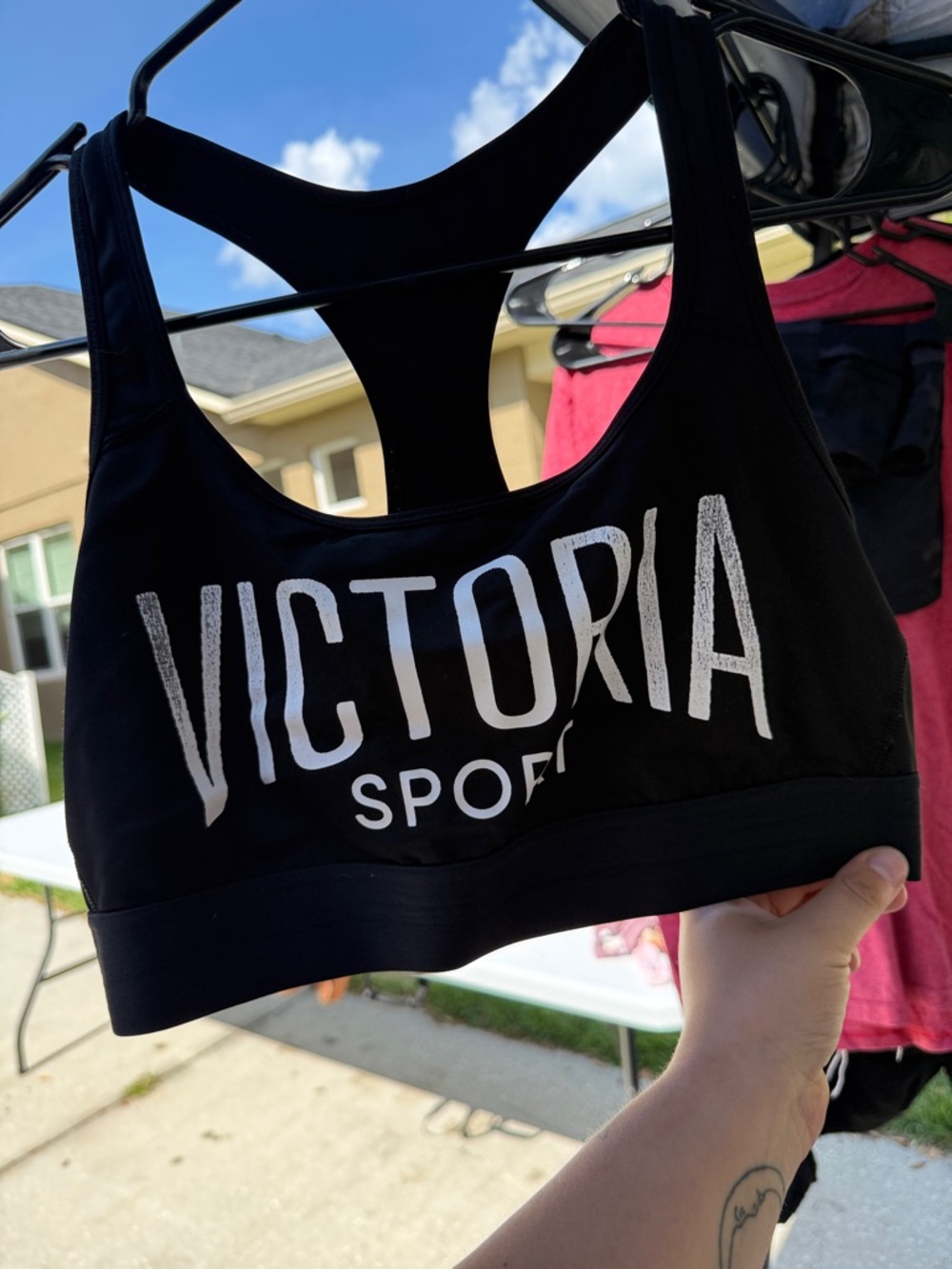 Victoria's Secret Black Logo Racerback Sports Bra